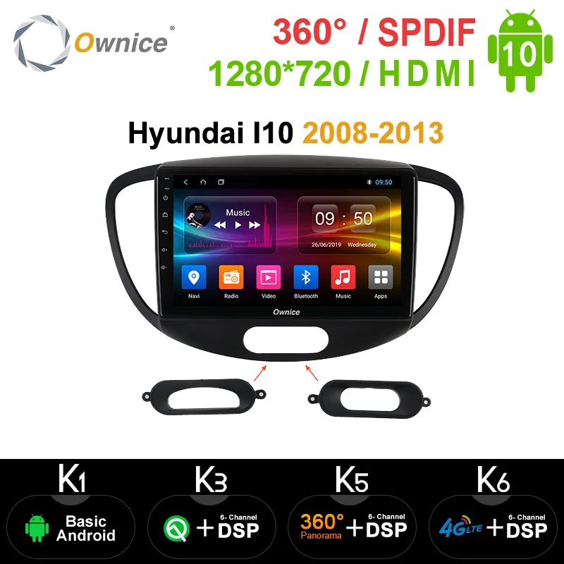 Ownice K3 K5 K6 Android 10 0 360 панорама DSP Автомобильный DVD радио плеер для Hyundai I10 2008 2013 аудио 4G