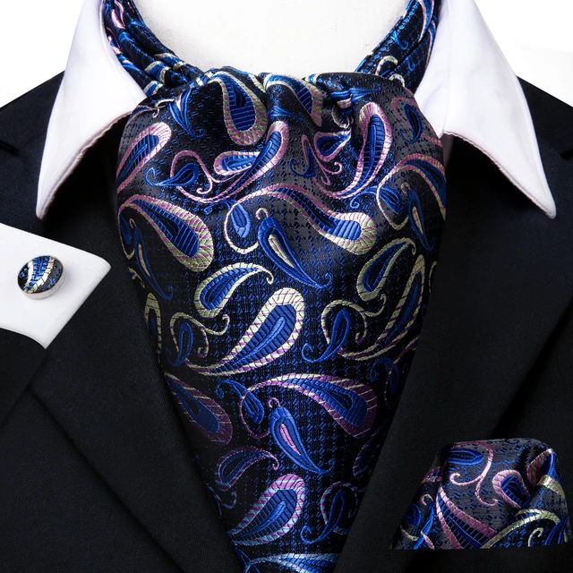 1pc Mens Cravat Tie Silk Ascot Paisley Scarf Self Ties Pocket