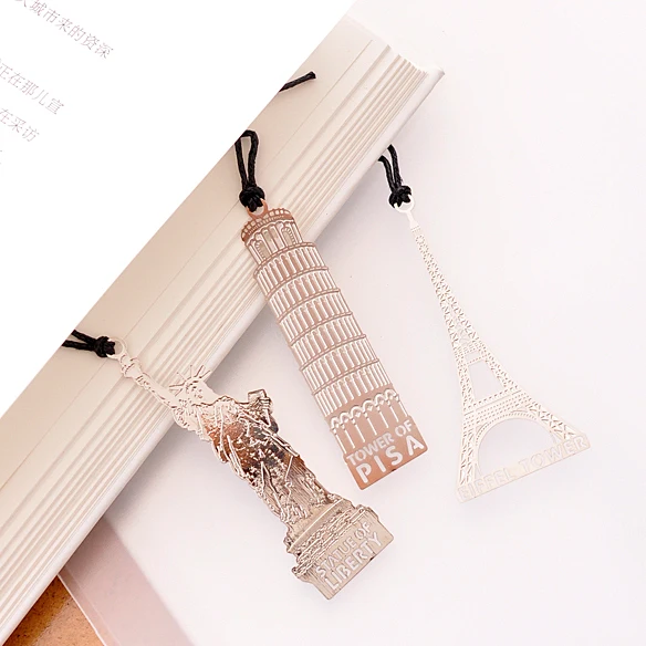 London Elizabeth Eiffel Tower Statue Of Liberty Metal Book Markers For Books Paper Clips Office Supplies metal bookmark,bookmarks stationery supplies