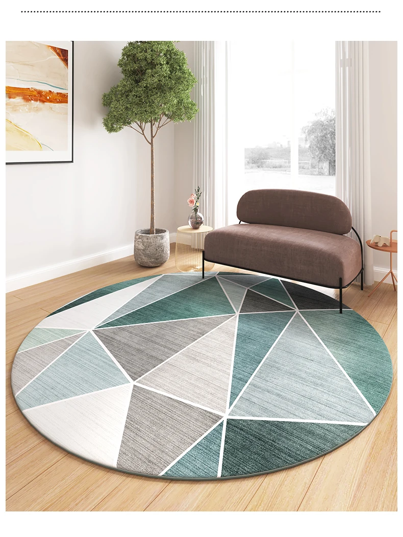 Tappeto rotondo 200cm tappeto geometrico soggiorno tappeto per la casa  grigio giallo bianco Alfombra Tatami tappeto per camera da letto Computer  sedia Mat - AliExpress