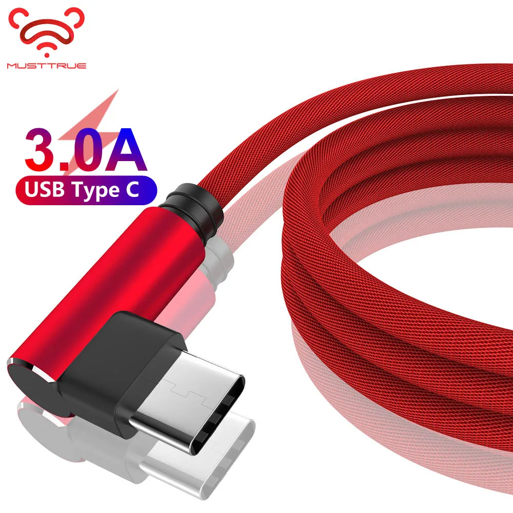 L-образный 0 25-3 м USB Type-C кабель для Samsung S9 S8 Huawei Xiaomi Redmi note 7 Быстрая зарядка C Type