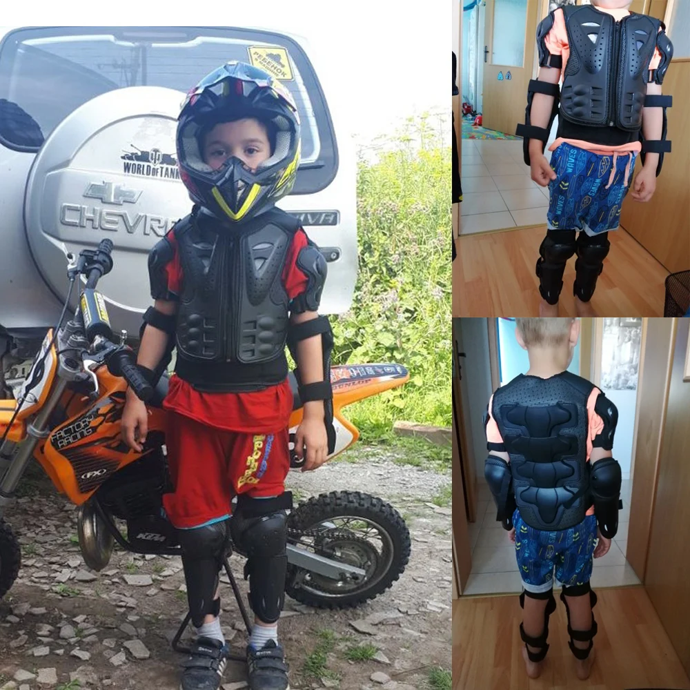 

For Height 0.8-1.3M Child Latka ребёнок мальчик Body Protect Armor Motocross Armour Vest Skating waistcoat With Knee Guard Boys