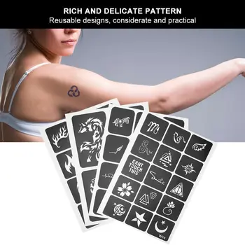 

49pcs Reusable Exquisite Pattern Temporary Tattoo Template Tattoo Stencil for Arm Wrist Ankle Ear Chest Tattoo Supplies Beauty