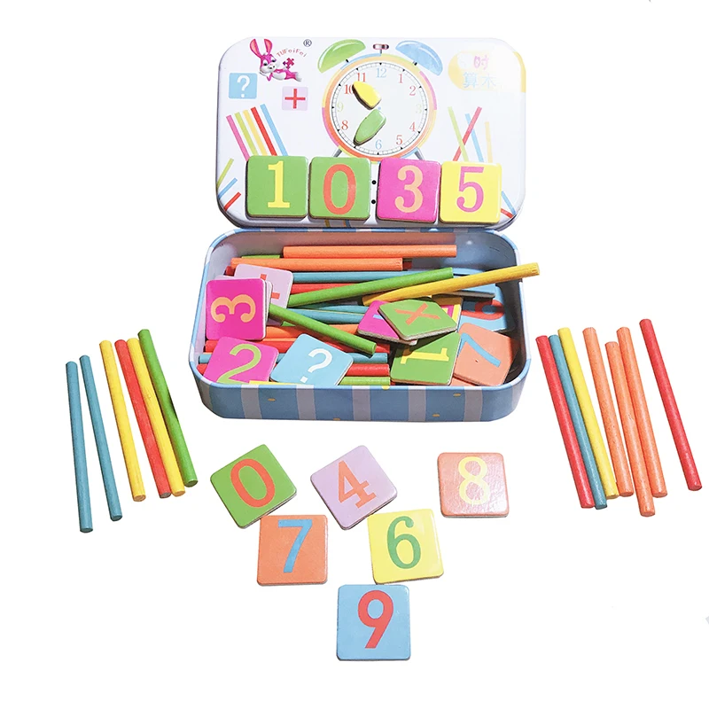 

Baby Math Toy Wooden Stick Magnetic Mathematics Puzzle Education Number Toys Calculate Game Learning Counting Kids Gifts WJ544
