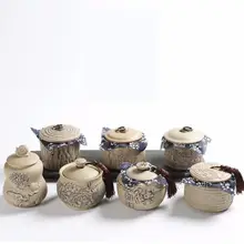 Тыква в форме барабана банки, коробка для чая, Упаковочная упаковка, конфеты, банки бежевый керамический чайник, Caddies, органайзер, влагостойкий