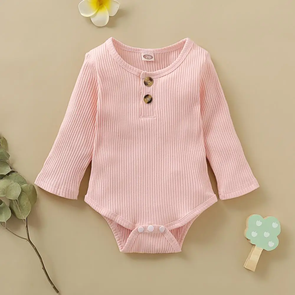 Baby Bodysuits Brand Newborn Girls Clothes Fashion Solid Long Sleeve Inant Bebes Body Onesie Tops 0-18 Months Children Jumpsuits