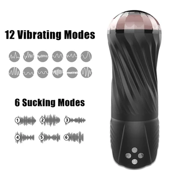 Male Masturbator Voice Flirting Sucking Vibrator Soft Male Masturbation Cup Penis Glans Massager 12+6 Modes Sex Toys For Men 2