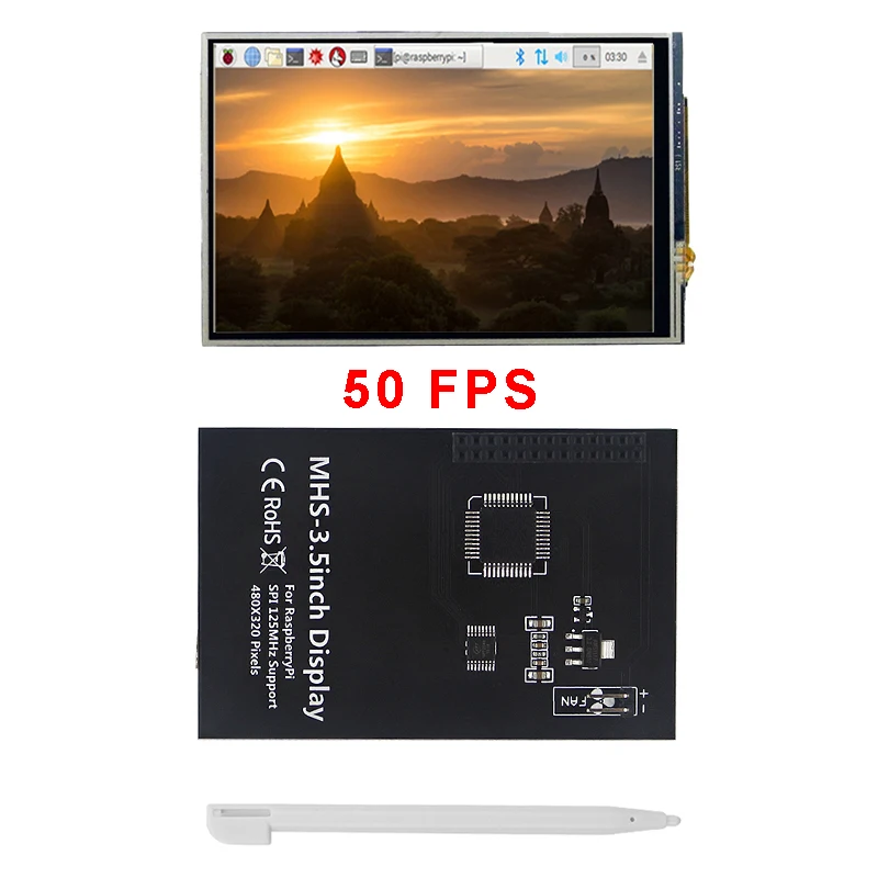 Display Raspberry Pi da 3.5 pollici 480*320 Touch Screen LCD Touch Pen dissipatore di calore custodia in ABS per Raspberry Pi 4 modello B 3B / 3B - immagine 4