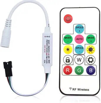 

WS2812b Wireless Mini RF LED Remote Controller 14Key 358 Color Modes Mini-RF-14KEY Controller for DC 12V WS2811 Dream Color LED