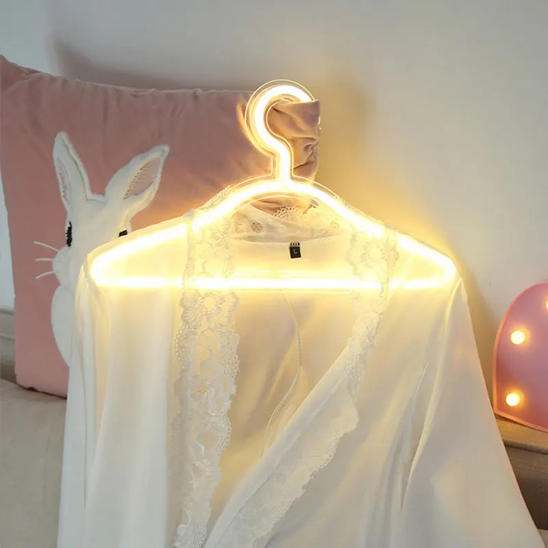 

LED Neon Light Sign Clothes Stand USB Powered Hanger Night Lamp for Bedroom Home Wedding Clothing Store Art Wall Decor Xmas Gift