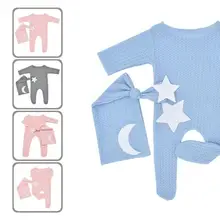 

Photo Accessories Soft Texture Infant Jumpsuit Photography Clothes with Hat for Daily Wearing