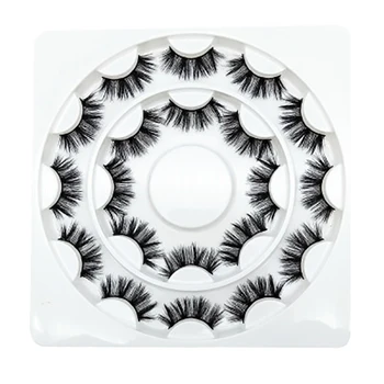 

10 pairs of false eyelashes full strip eyelashes multi-level thick curling handmade 5D eyelashes