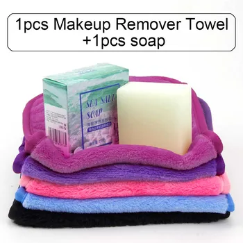 

Makeup Remover Towel Skin Cleansing Microfiber Face Cosmetics Goat Milk Sea Salt Soap Base Cleaner Removal Pimple Pores Acne