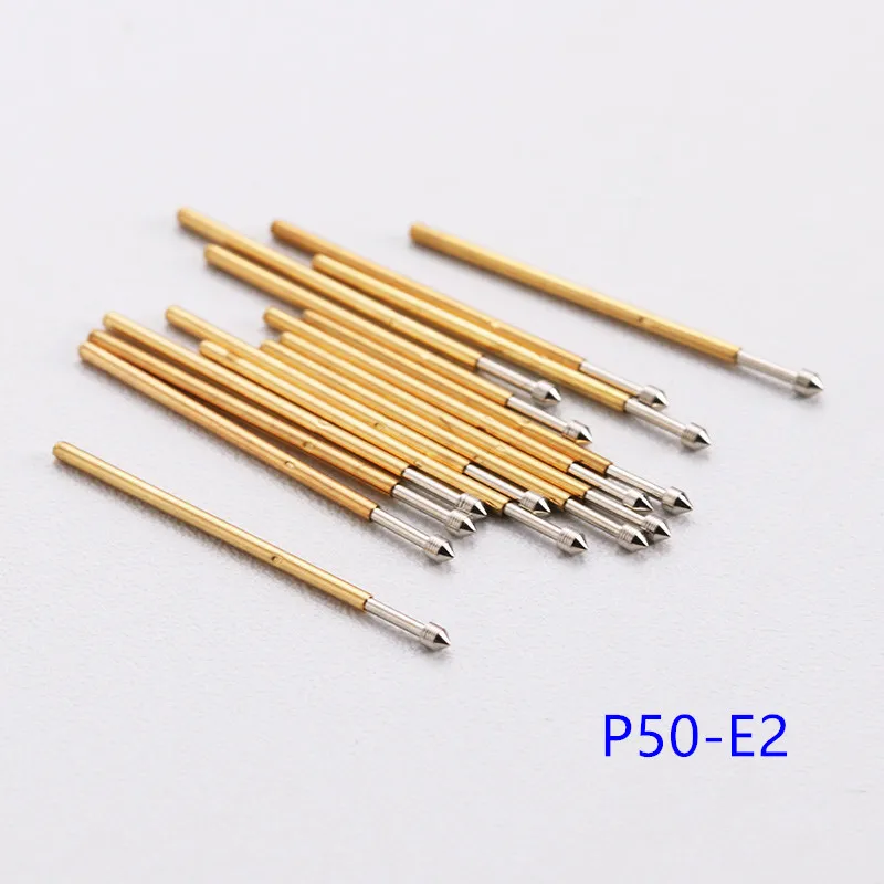 P50 Series Nickel Plated Test Probe Agulha Eletrônica de Detecção de Mola Pins de latão para ferramentas de teste 100 pcs por saco Venda quente