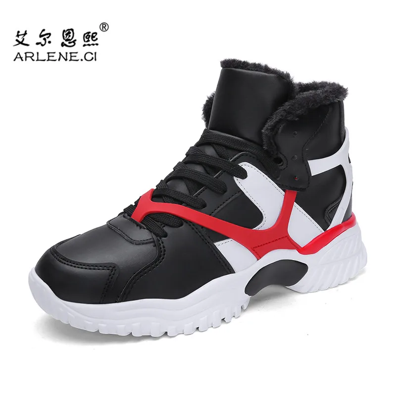 High-top Basketball Shoes Men Cushioning Light Basket Sneakers Winter Warm Ankle Boots Anti-skid Breathable Outdoor Sports Shoes