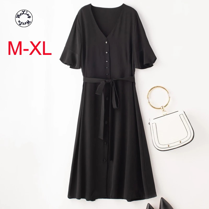 

Silk dress spring and autumn 2020 female temperament show thin high-end fashion long mulberry silk dress M to XL