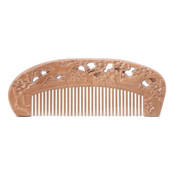 

1PC Natural Peach Wood Healthy No-static Massage Hair Wooden Comb Health Care