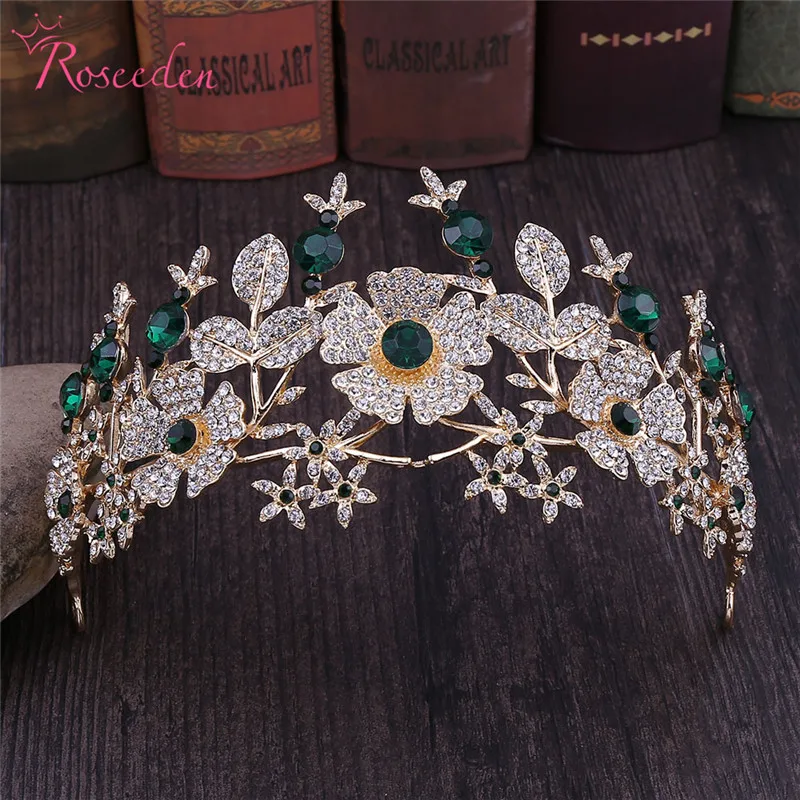 5 Colors Crystal Rhinestones Royal Princess Bridal Tiaras Crown Rhinestone prom Crowns Bride Wedding Hair Accessories RE3541