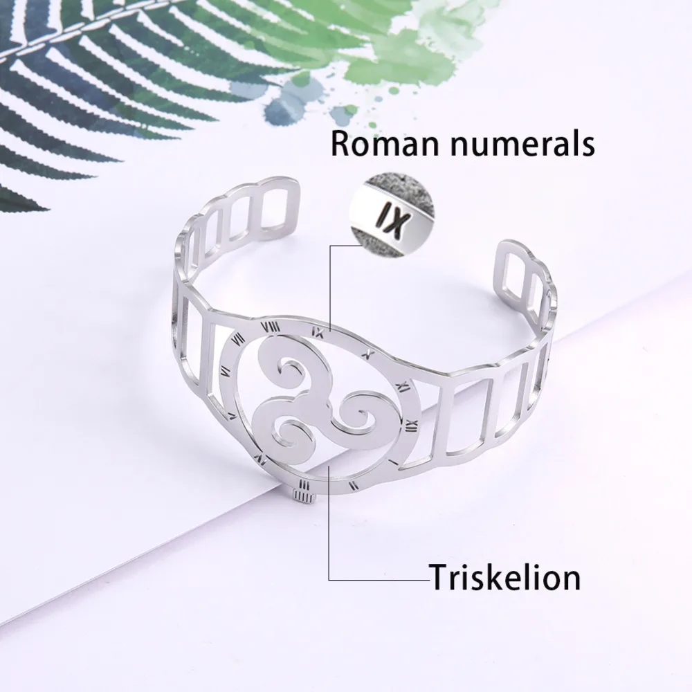 Нержавеющая сталь Skyrim Valknut нордические браслеты Triskelion Viking Винтаж Готический Ирландский Узел регулируемые браслеты на запястье для мужчин и женщин