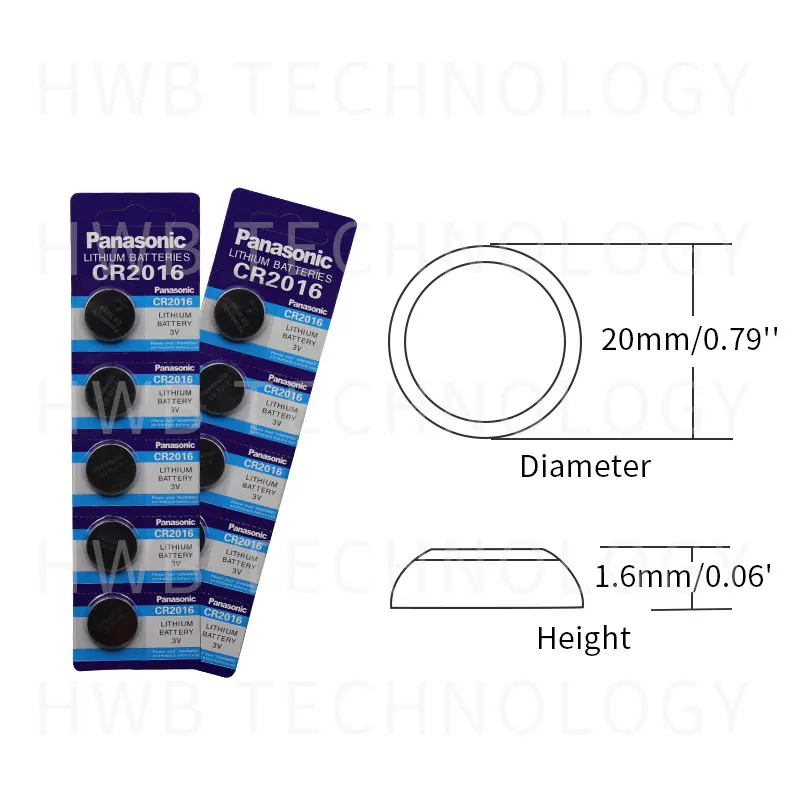 5 шт. бренд для PANASONIC cr2016 BR2016 DL2016 LM2016 KCR2016 ECR2016 3 в кнопки сотового монеты литиевые батареи для часов