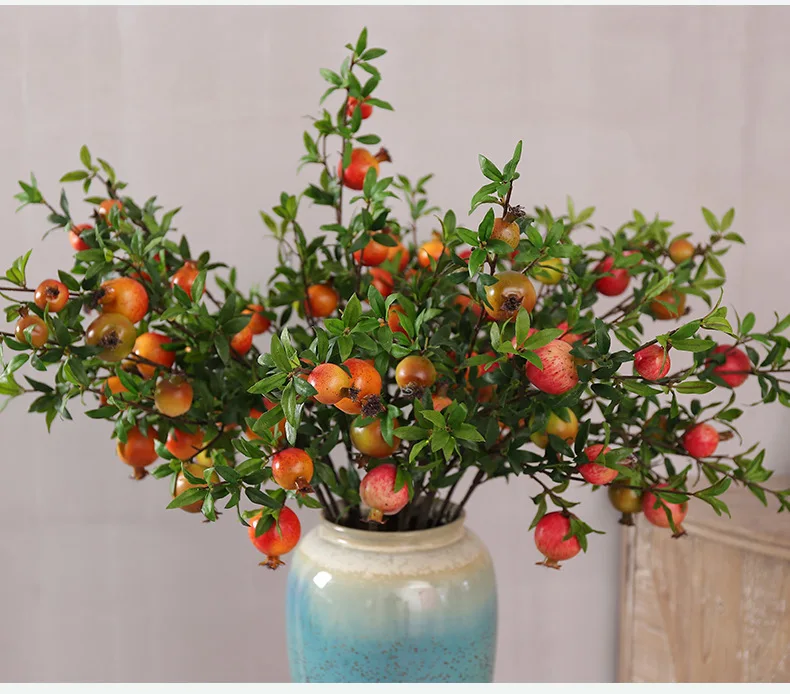 Artificial pomegranate fruit Christmas Decorative Fake Fruit Simulation pomegranate Ornament Craft Food Photography props