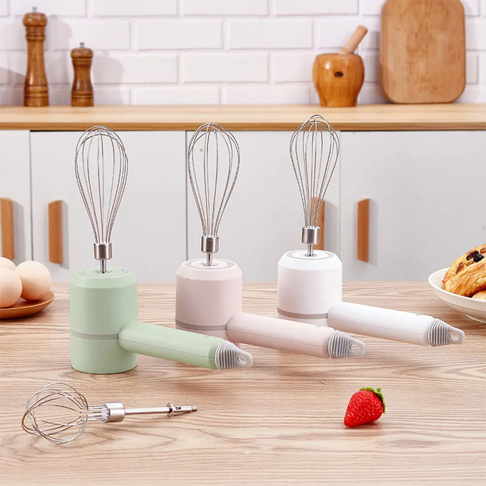 Usb 2 In 1 Wireless Electric Garlic Chopper Whisk Egg Beater With Stirring Rods Kitchen Handheld Mixer