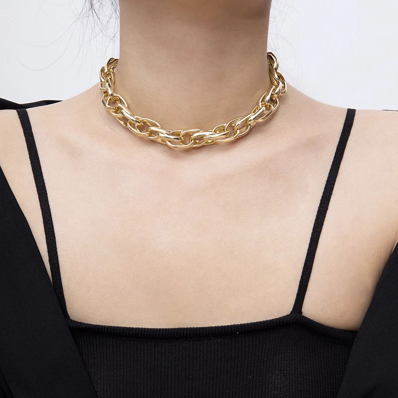 

Gothic Punk Necklace Women Chain Choker Collares Boho Kolye Bijoux Femme Short Twist Necklaces Jewelry Colier Female Accessories