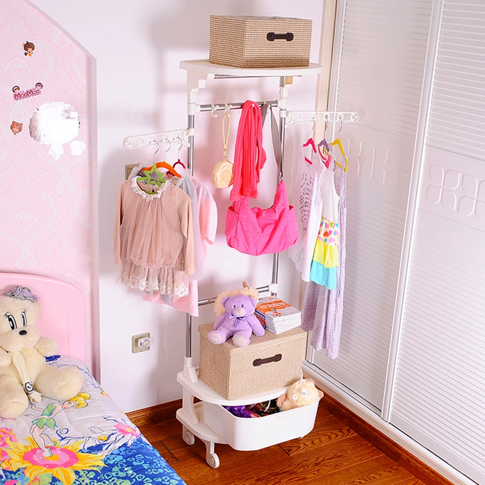 Белая детская комната прикроватная напольная стоящая стойка для хранения с ящиком домашняя мебель вешалка для одежды DQ1501