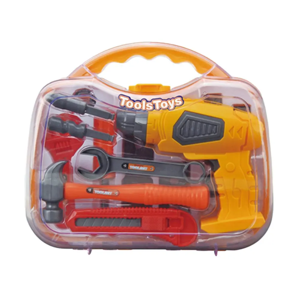

Portable Tools Box Educational Toy Simulation Electric Driller Screwdriver Tools Repair Kit Safety DIY Tool Toys For Children