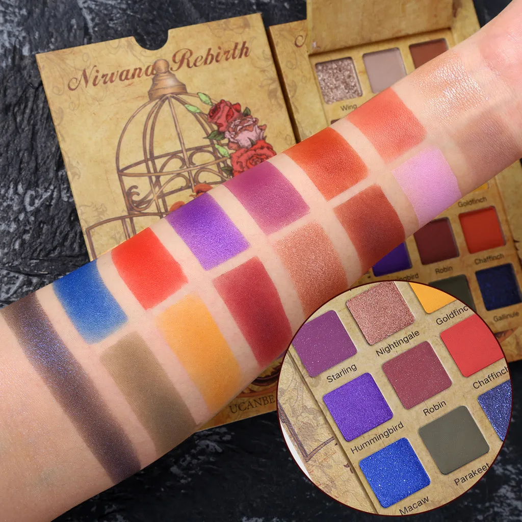 Glitter Eye Shadow Vintage Nude Matte Waterproof Smoky Pigment Eyeshadow Powder Women Sexy Make-Up Palette Cosmetics#YJ2