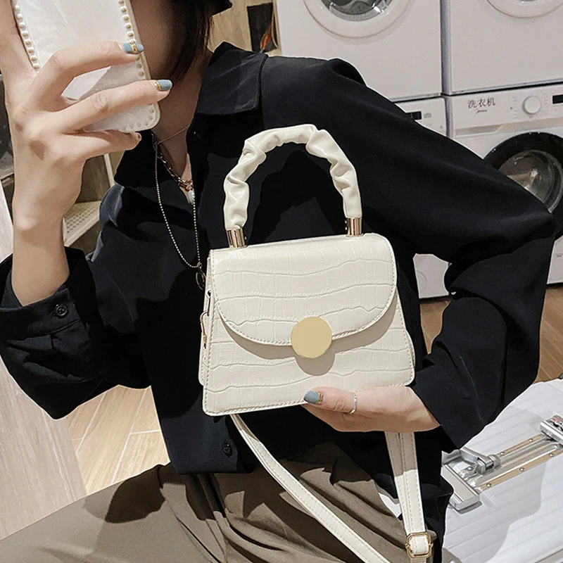 

Casual Solid Color Top-Handle Women's Handbag Fashion PU Leather Shoulder Crossbody Bags for Women 2020 Designer Women's Bags