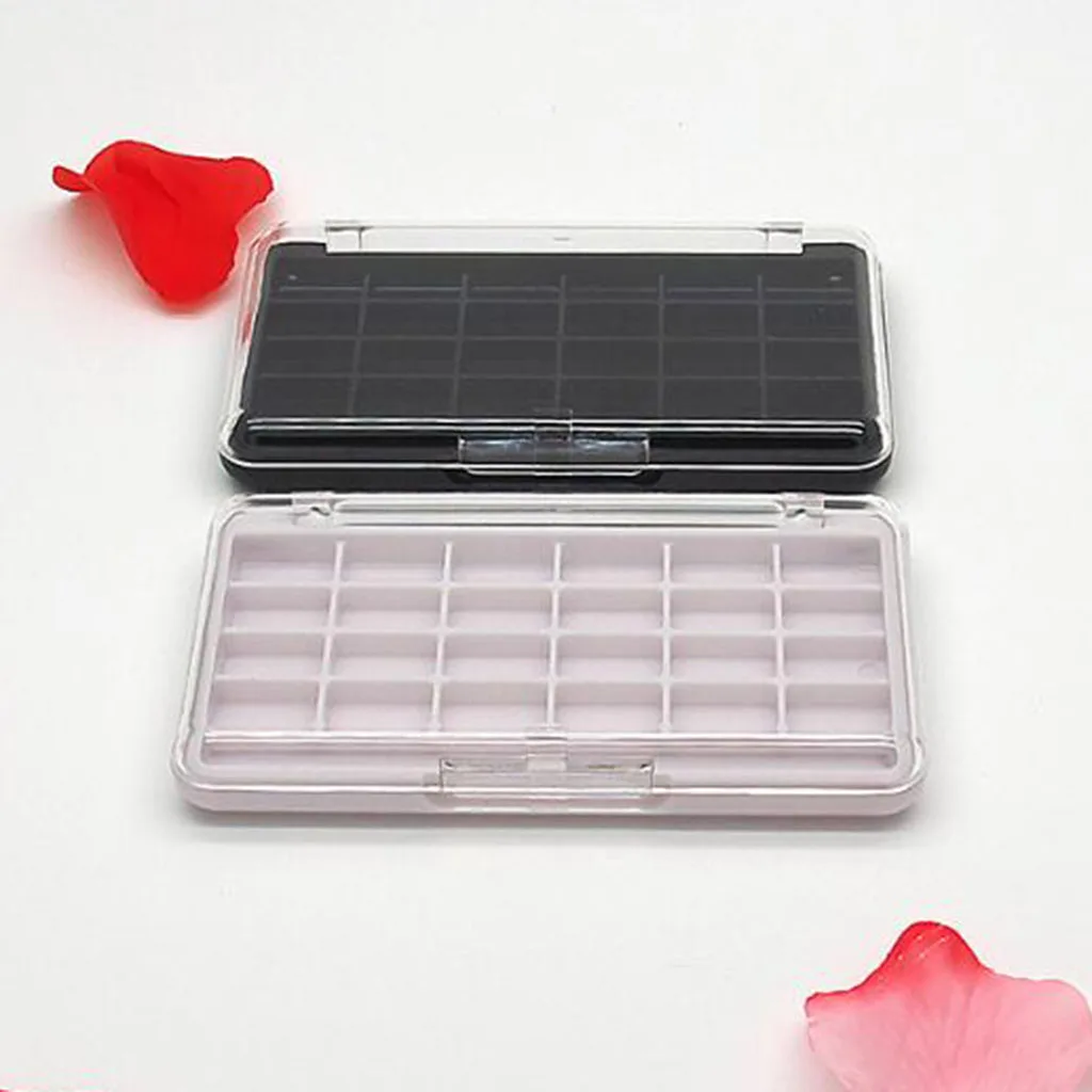 24 Grids DIY Empty Eyeshadow Palette Pallet Box Blusher Lipstick Lip Gloss Blush Powder Holder Case with Brush Slot