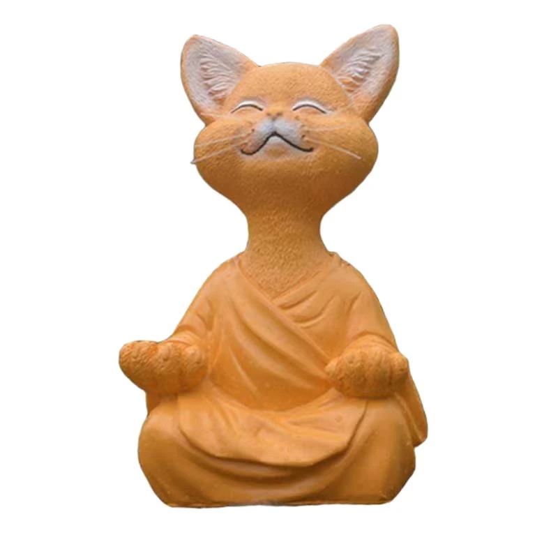 Whimsical Buddha Cat Meditating Yoga Pose Figurines Home Decor Art Sculptures Desktop Decoration Ornament | Дом и сад
