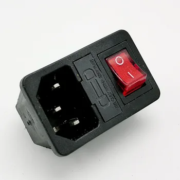 

15A/250V rectangle 3pin AC power socket with Power Rocker Switch Fuse holder