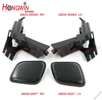 

Front Right&Left Headlamp Headlight Washer Spray Nozzle Cover Cap For Nissan Qashqai 14-18 28645-4EM0A 28646-4EM0A 28658-4EM**