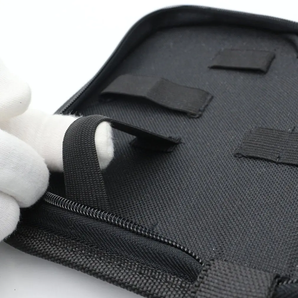 Multi-functional Canvas Bag Watch Repair Portable Tool Bag Case Opener Watch Screwdriver Zipper Storage Tool Bag Black