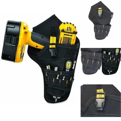 Funda portátil para taladro de alta resistencia, cinturón de herramientas de electricista inalámbrico, soporte para brocas, bolsillo de almacenamiento para taladro de cintura colgante