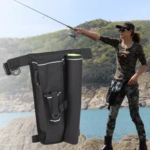 Черный поясной держатель для удочки Hands Free Fanny Pack Рыболовная Сумка портативный чехол с регулируемыми лямками на открытом воздухе нога бедра падение ткань Оксфорд