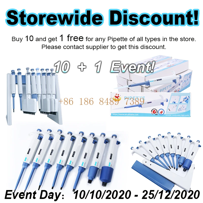 Manual control Laboratory Continuous distributor pipette 10ul-5ml
