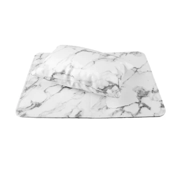 

Mat PU Leather Hand Pillow Set Washable Foldable Art Pad Cushion Manicure Tools Holder Soft Marble Pattern Rest Nail Salon