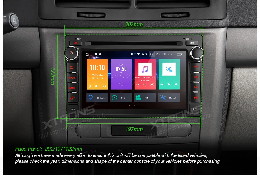 Discount XTRONS 7"Android 9.0 Octa Core 4G RAM 64G ROM Car DVD Multimedia GPS System Fit for Chevrolet for Buick for GMC for HUMMER 4