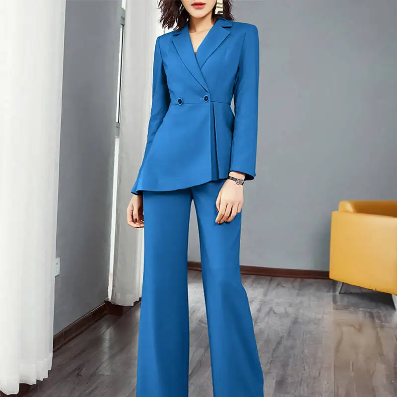 Women Suit Formal Blazer &amp High Waist Pant Office Lady Jacket Suits Femme 2 pieces set | Женская одежда