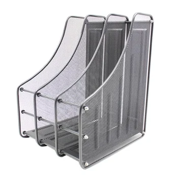 

Magazine Holder Grid 3 Compartments Bookshelf Letter Storage Holder New Office Desk Organizer Box