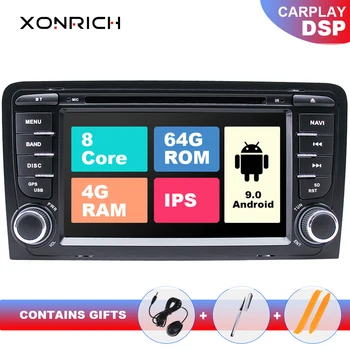 

DSP 2 din Android 9 Car DVD Multimedia For Audi A3 8P S3 2003-2012 RS3 Sportback Navigation GPS Radio stereo head unit 4GB +64GB