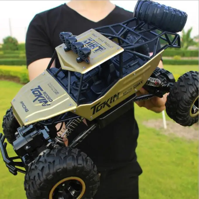 1:12 1:16 RC автомобиль 4WD 4x4 2,4G Bigfoot модель дистанционного управления багги внедорожный автомобиль скалолазание Грузовики Игрушки для мальчиков Детский подарок джипы - Цвет: 37cm alloy golden