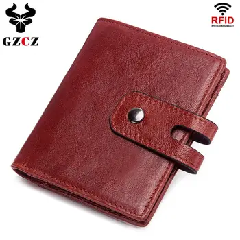 

GZCZ Brand Genuine Leather ID/Credit Money Clip Slim Women Female Purse Billfold Wallet Clamp for Money Card Case Holder Mini