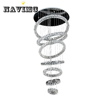 

Modern Crystal Chandeliers Large LED Chandelier Lighting lights lobby long crystal led Contemporary Large lamps