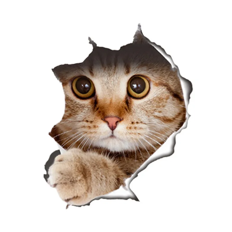 

S30964# Self-adhesive Decal Peeking Cat Car Sticker Motorcycle Laptop Waterproof Auto Decors on Bumper Rear Window