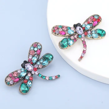 

Pauli Manfi 2020 Fashion Creative Metal Rhinestone Dragonfly Earrings Women's Popular Simple Jewelry Accessories