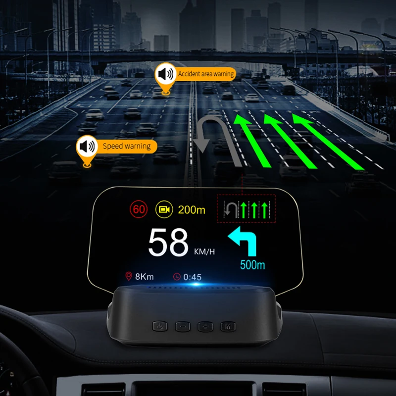 Car Navigation Head Up Display Obd2 & Gps Dual Mode Hud Mirror